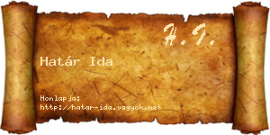 Határ Ida névjegykártya