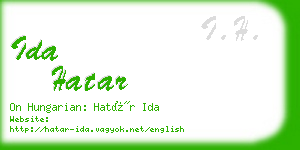 ida hatar business card